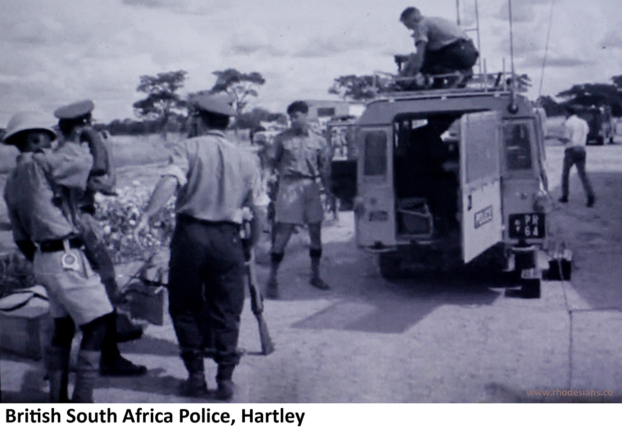 British South Africa Police in Hratley after Johannes Viljoen was mrudered with his wife by ZANLA in 1966