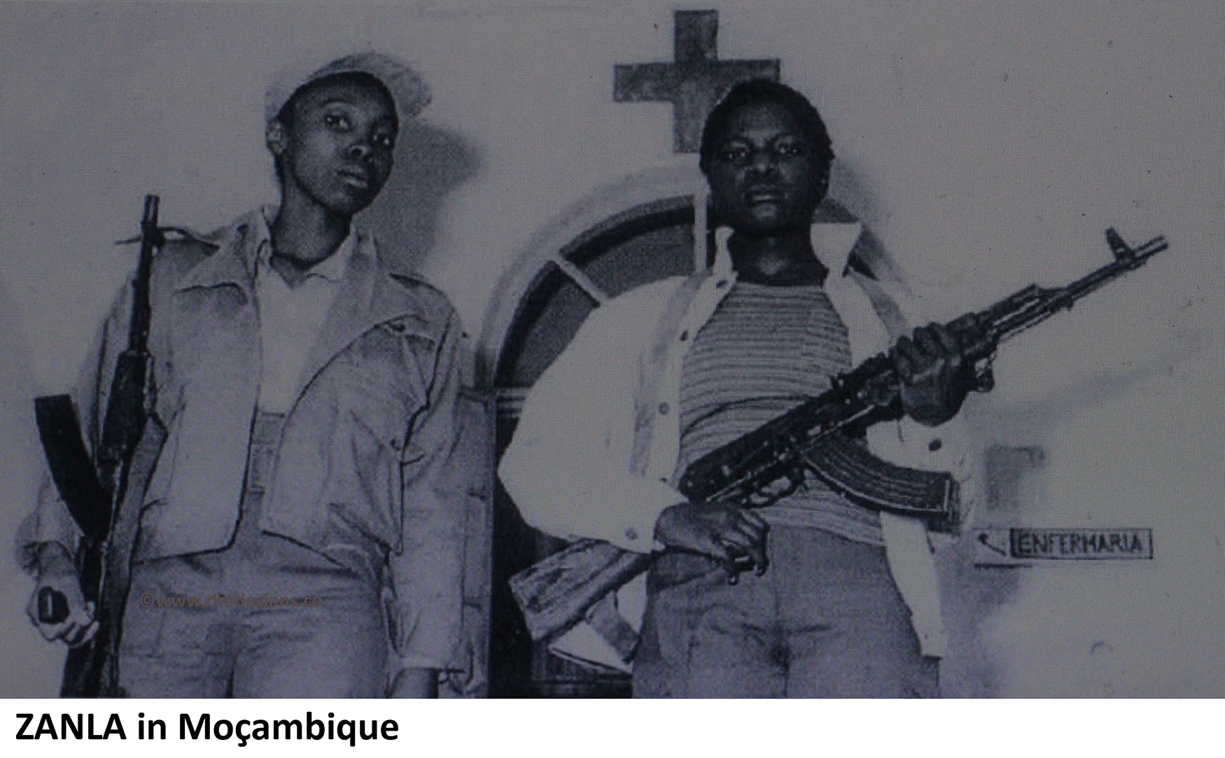 Two female ZANLA combatants in Mozambique