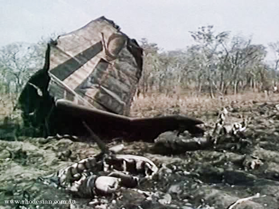Tailpiece of Viscount Hunyani shot down by ZIPRA missile