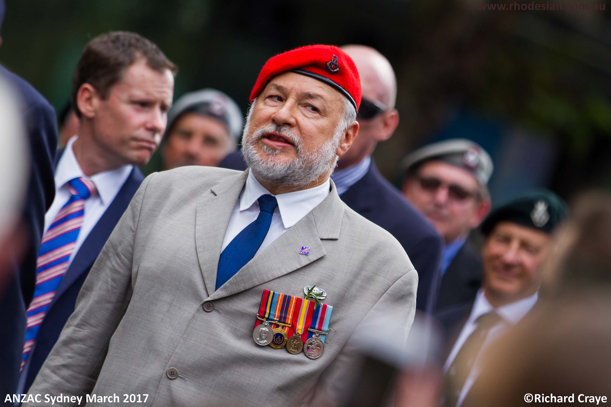 Rhodesian veteran calls out the time during ANZAC Day March in Sydney in 2017 on wwww.rhodesian.com.au