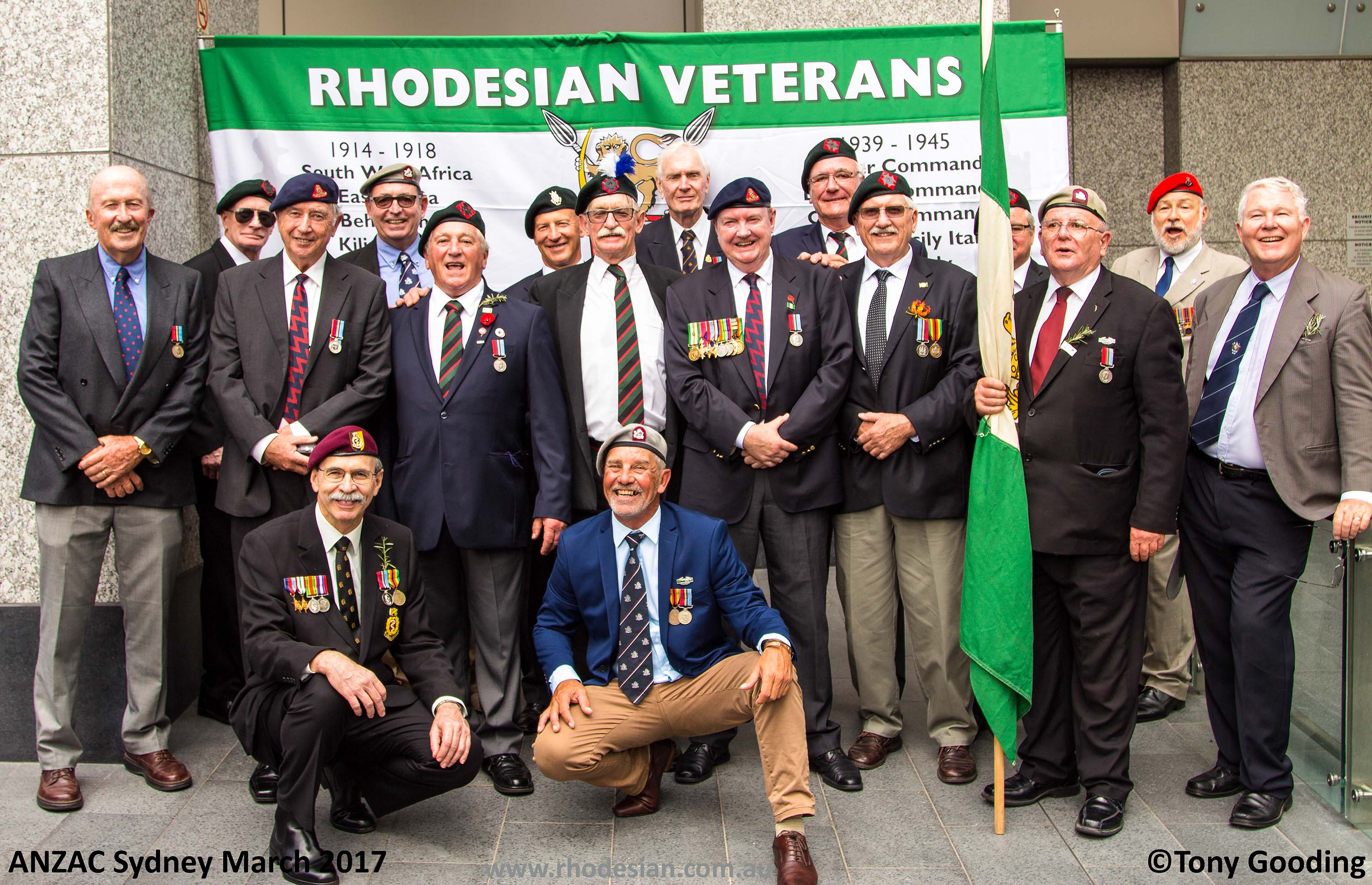 Rhodesian veterans after ANZAC Day March in Sydney in 2017