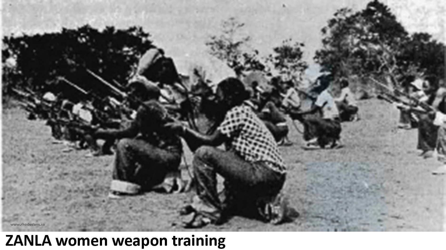 ZANLA women undergoing weapons training in Mozambique during the Rhodesian Bush War